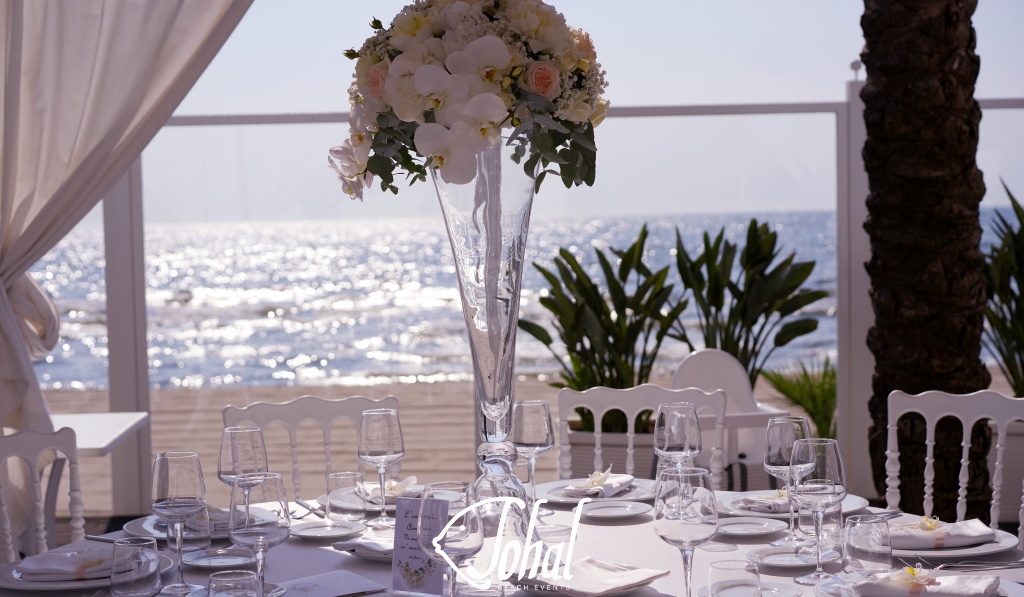 Centrotavola Alto Per Matrimoni In Spiaggia 21 Sohal